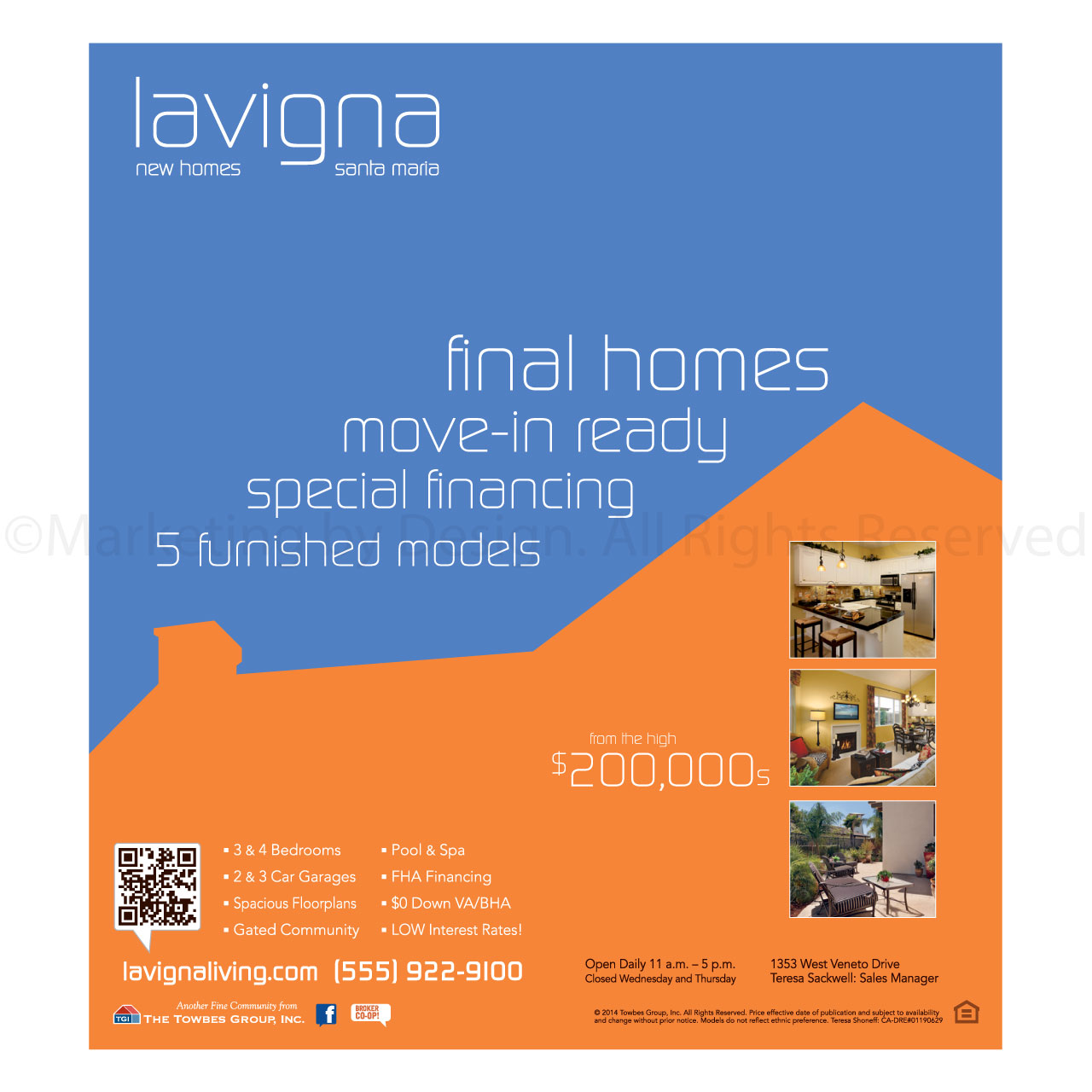 Marketing by Design | Portfolio: Lavigna Final Homes Ad