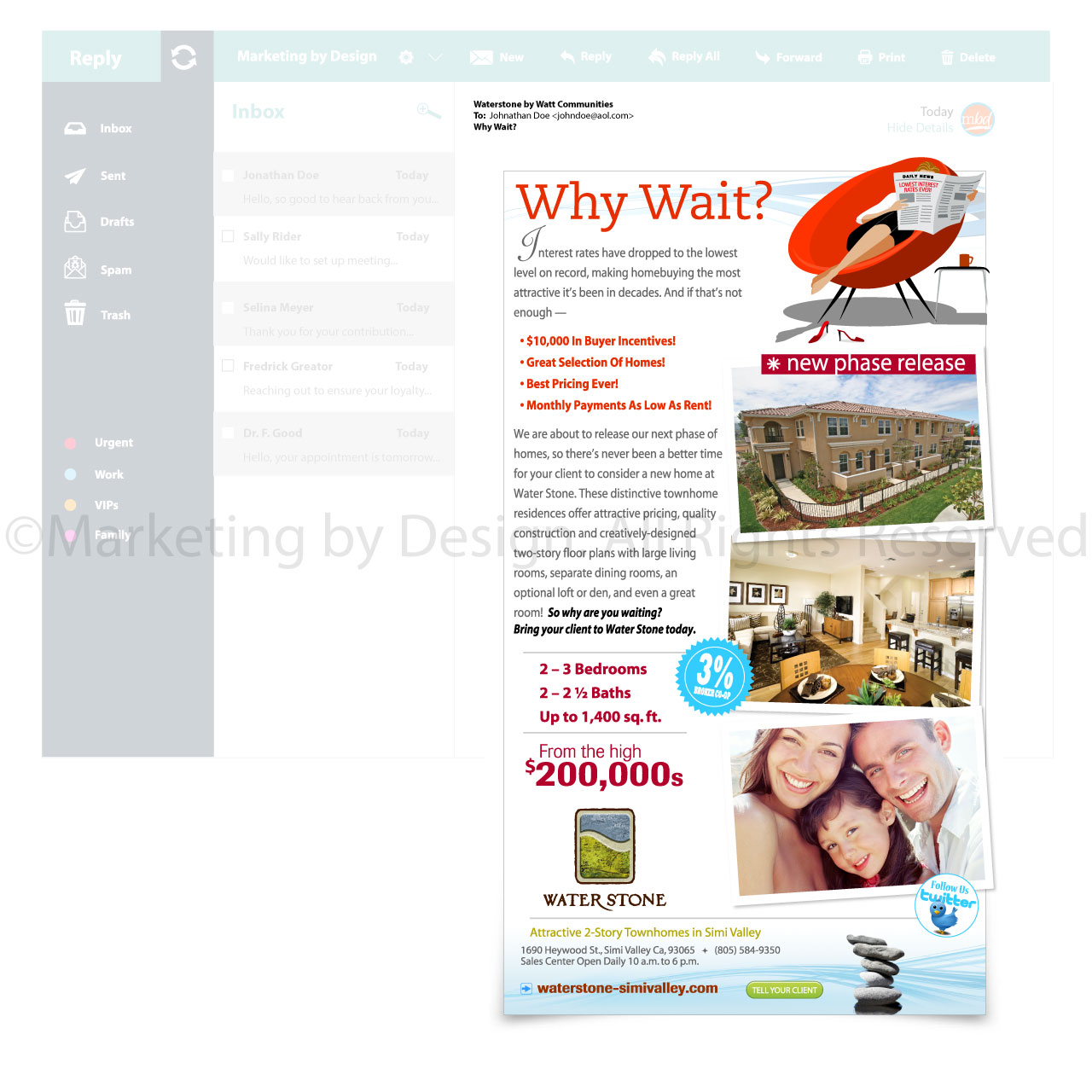 Marketing by Design | Portfolio: Waterstone "Why Wait" eBroadcast