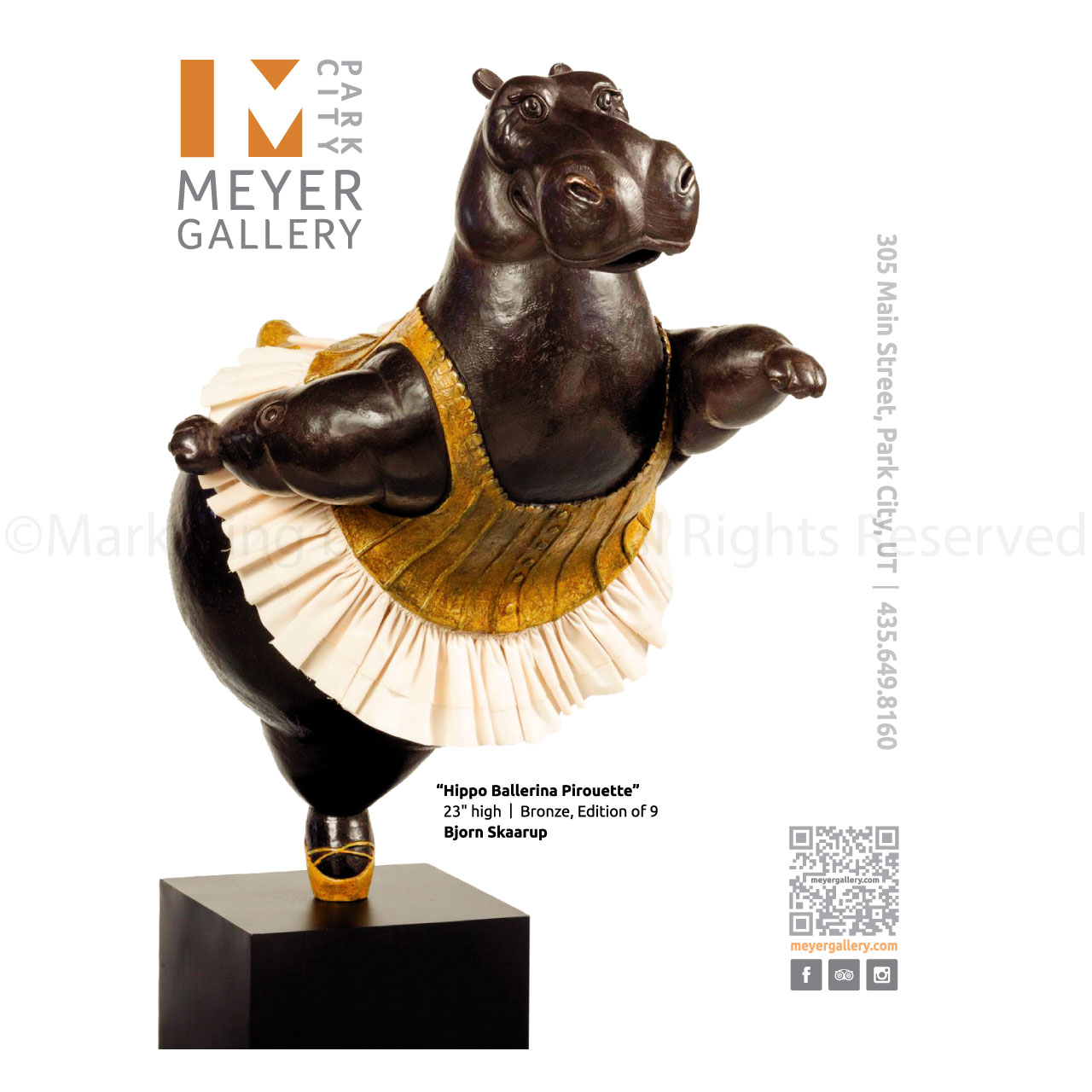 Marketing by Design | Portfolio: Meyer Gallery Hippo Ballerina Ad